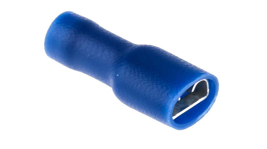 Spade Connector, Insulated, Blue, 1.5 ... 2.5mm², Socket, Pack of 100 pieces